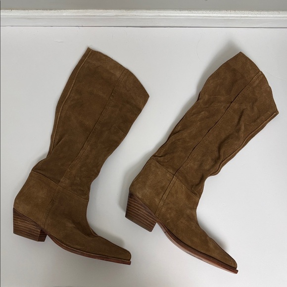 NWOT Free People Sway Low Brown Suede Knee-High Boots - 39/8.5 - Picture 2 of 15